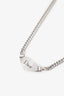 Christian Dior Silver Tone 'Dior' Tag Necklace