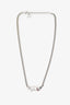 Christian Dior Silver Tone 'Dior' Tag Necklace