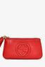 Gucci Red Leather Soho Key Pouch