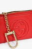 Gucci Red Leather Soho Key Pouch