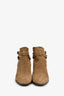 Saint Laurent Brown Suede Buckle Ankle Heeled Booties Size 38
