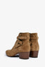 Saint Laurent Brown Suede Buckle Ankle Heeled Booties Size 38