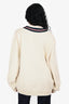 Gucci Cream Wool V-Neck Bee Embroidered Sweater Size XXXL