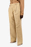 Gucci Beige GG Monogram Linen/Cotton Wide Leg Trousers Size 48