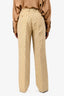 Gucci Beige GG Monogram Linen/Cotton Wide Leg Trousers Size 48