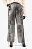 Gucci Black/White Tweed Herringbone Wide Leg Trousers Size 46 w/ Tags