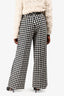 Gucci Black/White Tweed Herringbone Wide Leg Trousers Size 46 w/ Tags