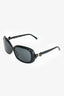 Pre-Loved Chanel™ Black Acrylic Rectangular Bow Detail Sunglasses