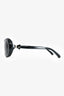 Pre-Loved Chanel™ Black Acrylic Rectangular Bow Detail Sunglasses