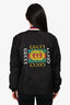 Gucci Black Logo Printed Zip-Up Windbreaker Size 46