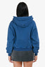 T By Alexander Wang Blue Logo Print Hoodie Size XS