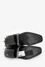 Moschino Black Leather Square Toe Spiked Boots Size 38