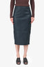 Veronica Beard Navy Leather Pencil Skirt Size 6