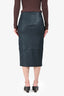 Veronica Beard Navy Leather Pencil Skirt Size 6