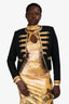 Saint Laurent Black Gold Trimmed Military Blazer Size F42