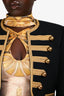 Saint Laurent Black Gold Trimmed Military Blazer Size F42