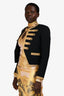 Saint Laurent Black Gold Trimmed Military Blazer Size F42