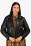 Rejina Pyo Black Zip Flap Pocket Leather Jacket Size 10