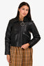 Rejina Pyo Black Zip Flap Pocket Leather Jacket Size 10
