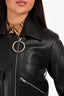 Rejina Pyo Black Zip Flap Pocket Leather Jacket Size 10