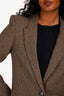 Nili Lotan Cream/Black Houndstooth Wool Blend Blazer Size 6
