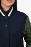 Veronica Beard Navy Green Sleeve Bomber Jacket Size S