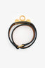 Hermès Black Leather 'Rivale' Double Tour Bracelet