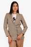 Sandro Cream/Black Plaid Blazer Size 34