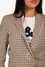 Sandro Cream/Black Plaid Blazer Size 34