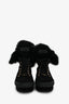 Louis Vuitton Black Suede Rabbit Fur Lined Platform Boots Est. Size 36.5