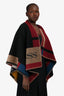 Burberry Multicolour Wool Colour Block Cape with CSS Initial