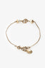 Christian Dior Gold Toned Faux Pearl Logo Bracelet