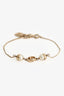 Christian Dior Gold Toned Faux Pearl Logo Bracelet