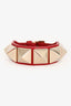 Valentino Red Leather Rockstud Bracelet