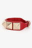 Valentino Red Leather Rockstud Bracelet