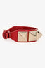 Valentino Red Leather Rockstud Bracelet