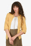 Pre-Loved Chanel™ Mustard Yellow Cashmere Chain Tie Cardigan Size 36