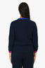 Pre-Loved Chanel™ 2012 Navy/Fuchsia Trimmed Cashmere Cardigan Size 36