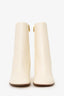 Fendi Cream Leathe 'First' Heeled Round Toe Ankle Boots Size 37