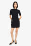 Louis Vuitton Black Neoprene/Monogram Detail Dress Short Sleeve Mini Dress Size 38