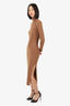 Reformation Brown Cashmere Ribbed Knit Turtle Neck Long Sleeve Maxi Dress Size S