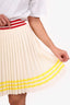 Gucci x Adidas Cream/Red Knit Pleated Skirt Size XS