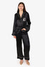 Gucci Black/White Silk 'G' Monogrammed Jumpsuit Size 42
