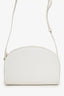 A.P.C. White Leather Demi-Lune Mini Bag