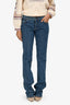 Louis Vuitton Blue Denim Monogram Straight Leg Jeans Size 38