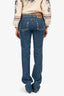 Louis Vuitton Blue Denim Monogram Straight Leg Jeans Size 38