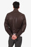 Louis Vuitton Brown Leather Biker Jacket Size 52 Mens