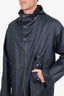 Louis Vuitton Black/Navy Reversible Asymmetrical Zipper Long Windbreaker Size 52 Mens