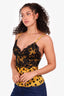 D&G Dolce & Gabbana Yellow/Black Polka Dot Strappy Top Size 40