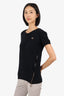 Louis Vuitton Black Cashmere Blend Zip Detail Top Size M